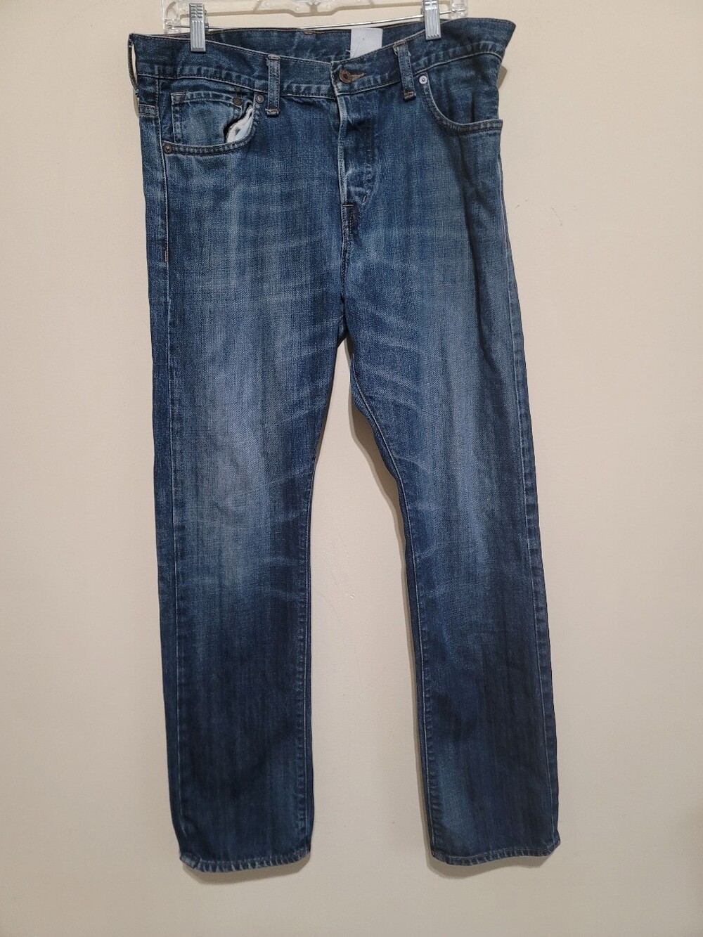 H&M Men's Blue Straight-Leg Denim Jeans Size 34x32